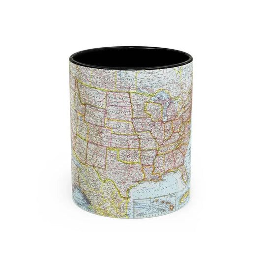 USA - The United States (1961) (Map) Accent Coffee Mug 11oz Black - Go Mug Yourself