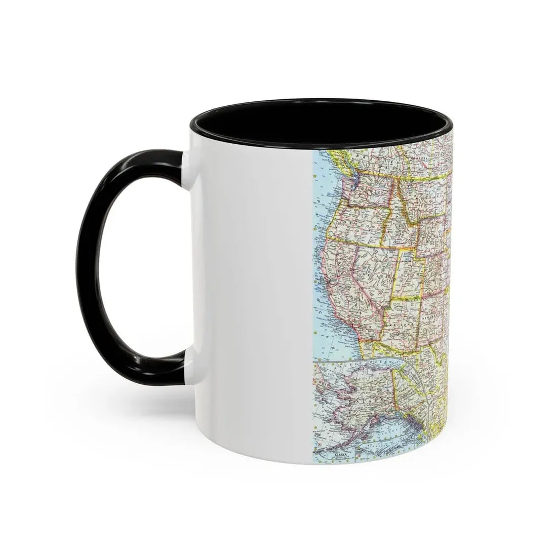 USA - The United States (1961) (Map) Accent Coffee Mug - Go Mug Yourself