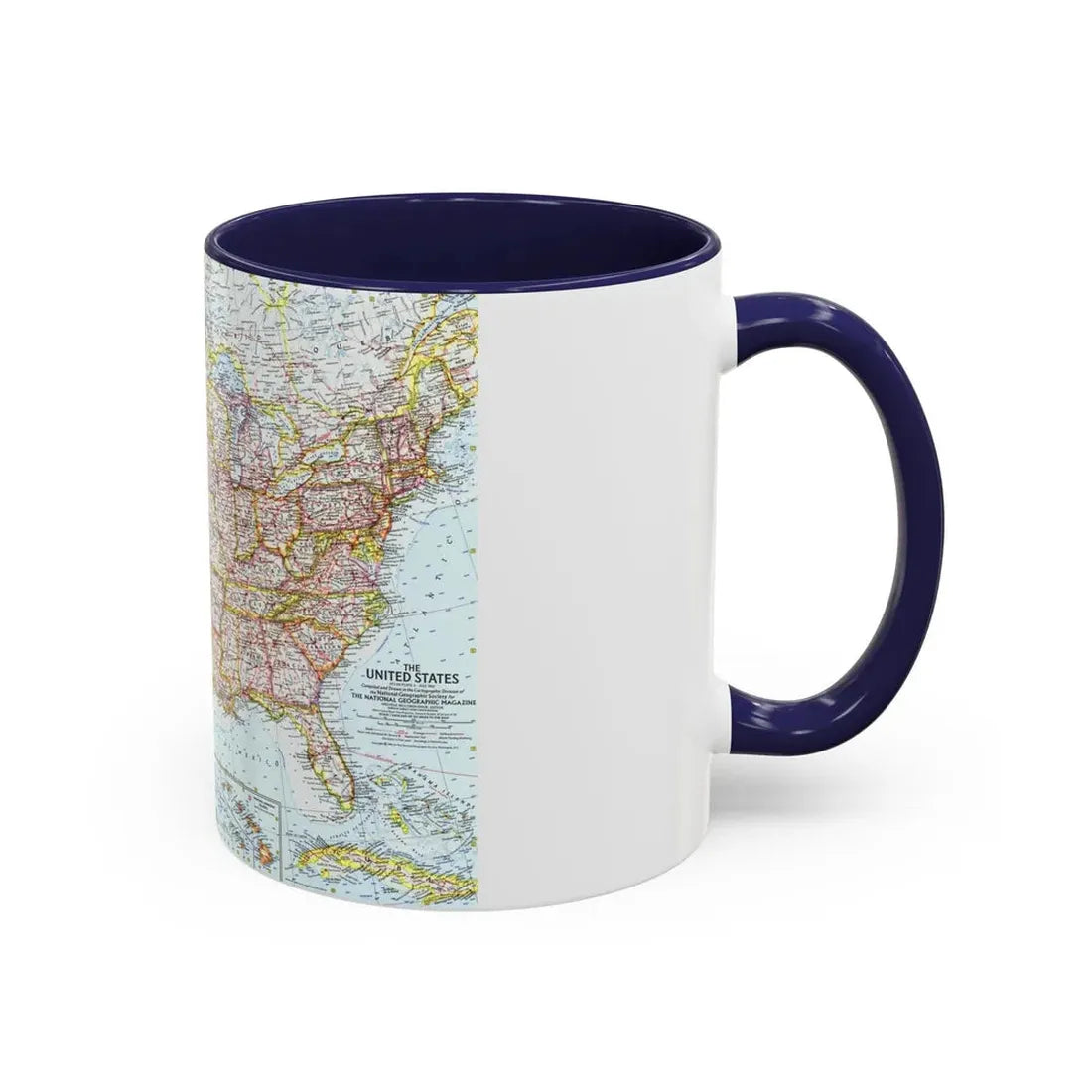 USA - The United States (1961) (Map) Accent Coffee Mug - Go Mug Yourself