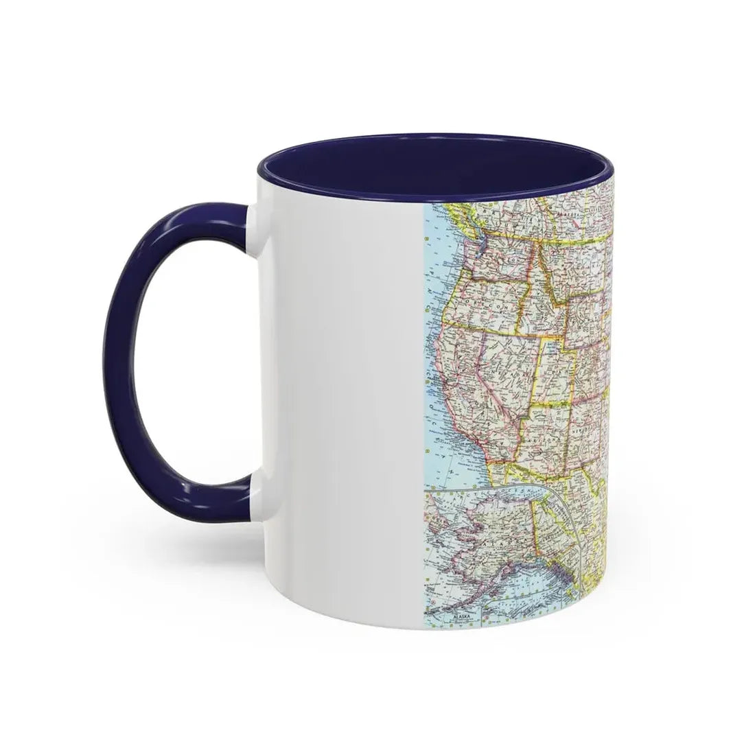 USA - The United States (1961) (Map) Accent Coffee Mug - Go Mug Yourself