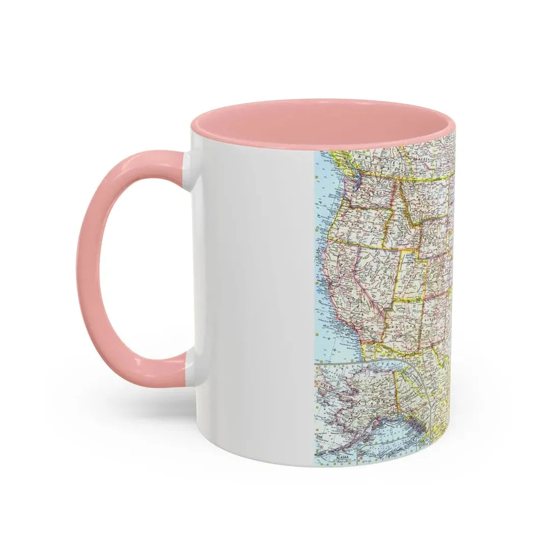 USA - The United States (1961) (Map) Accent Coffee Mug - Go Mug Yourself