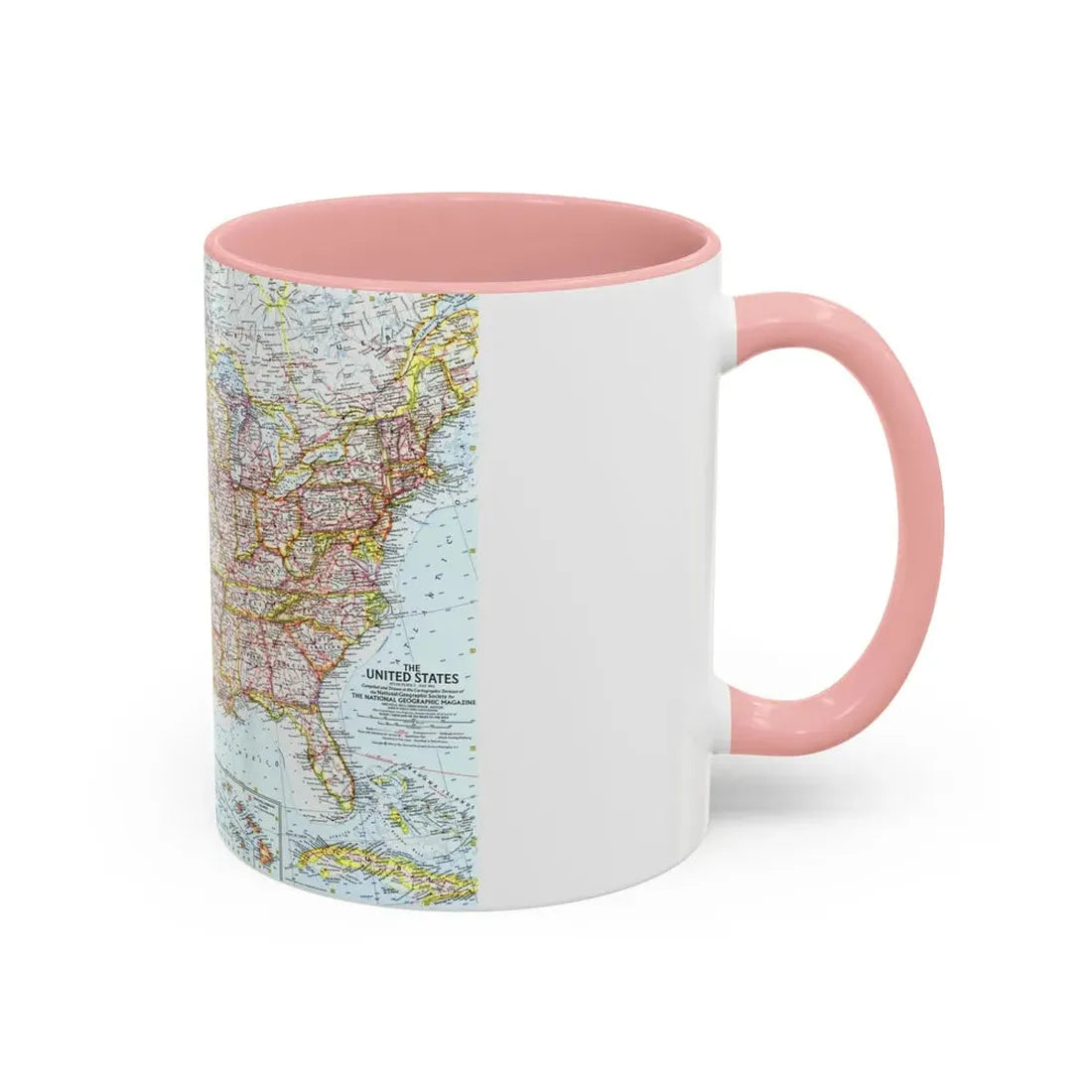 USA - The United States (1961) (Map) Accent Coffee Mug - Go Mug Yourself