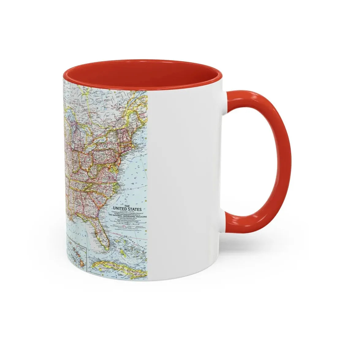 USA - The United States (1961) (Map) Accent Coffee Mug - Go Mug Yourself