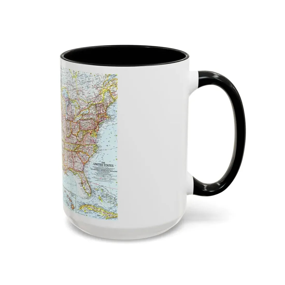 USA - The United States (1961) (Map) Accent Coffee Mug - Go Mug Yourself