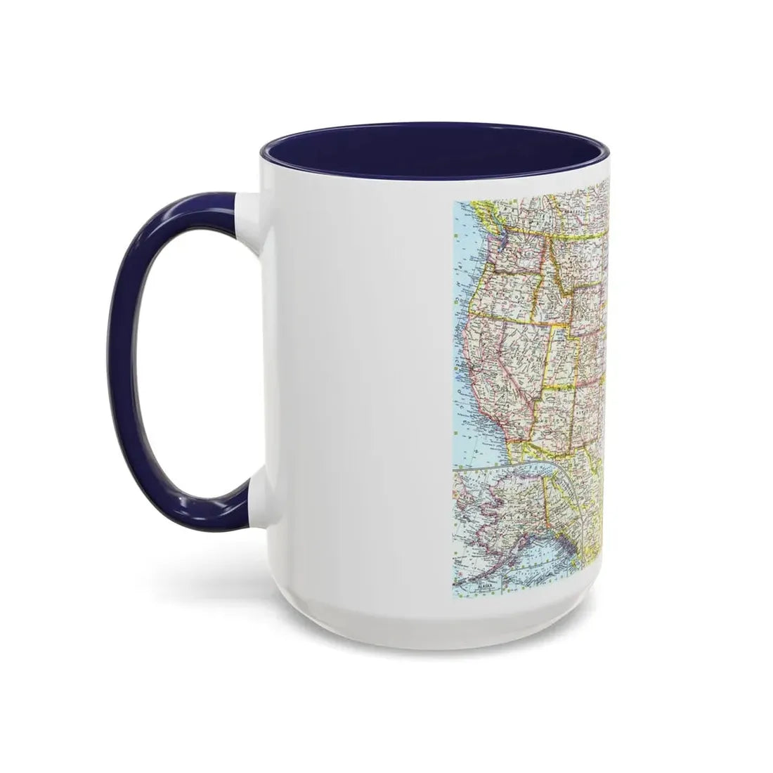 USA - The United States (1961) (Map) Accent Coffee Mug - Go Mug Yourself
