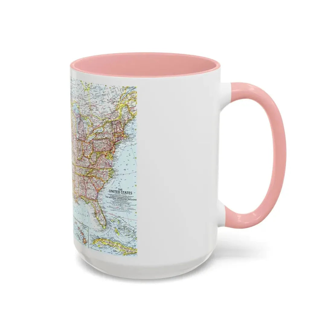 USA - The United States (1961) (Map) Accent Coffee Mug - Go Mug Yourself