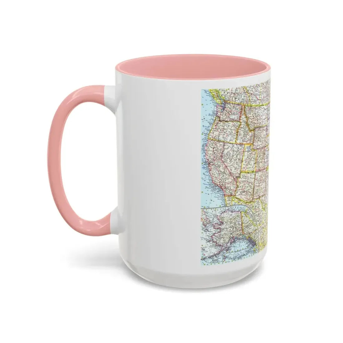 USA - The United States (1961) (Map) Accent Coffee Mug - Go Mug Yourself