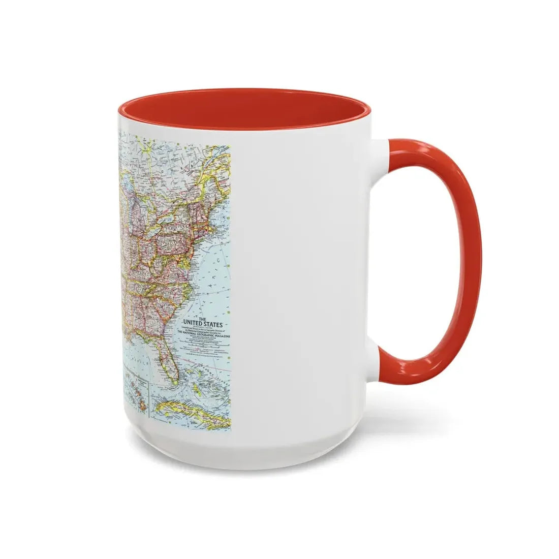 USA - The United States (1961) (Map) Accent Coffee Mug - Go Mug Yourself