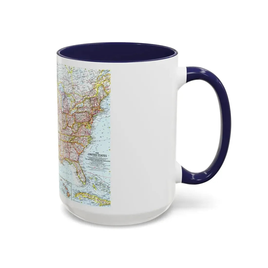 USA - The United States (1961) (Map) Accent Coffee Mug - Go Mug Yourself