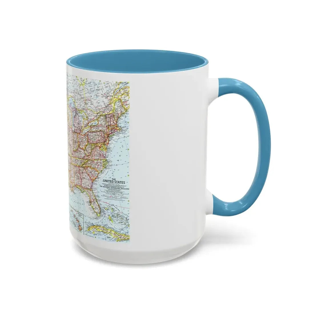 USA - The United States (1961) (Map) Accent Coffee Mug - Go Mug Yourself
