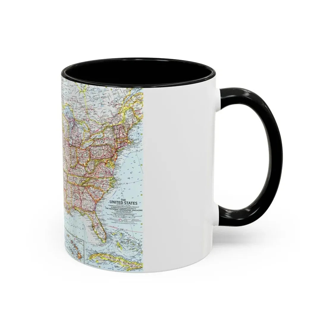 USA - The United States (1961) (Map) Accent Coffee Mug - Go Mug Yourself