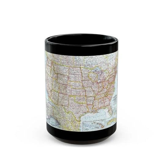 USA - The United States (1961) (Map) Black Coffee Mug-15oz-Go Mug Yourself