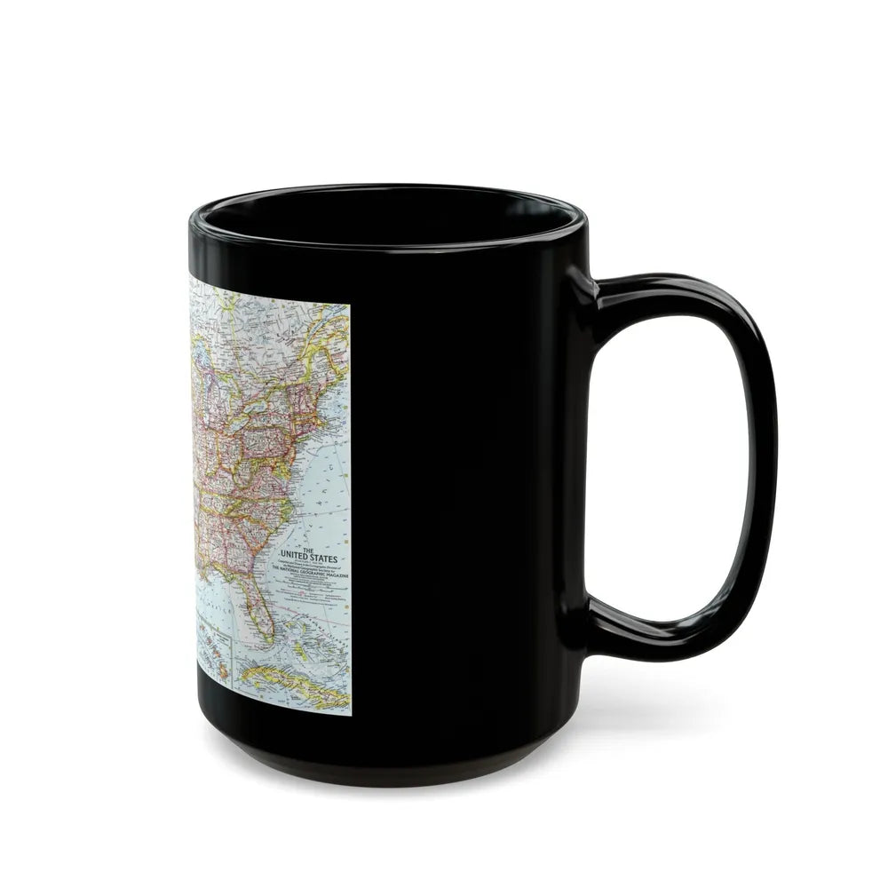 USA - The United States (1961) (Map) Black Coffee Mug-Go Mug Yourself