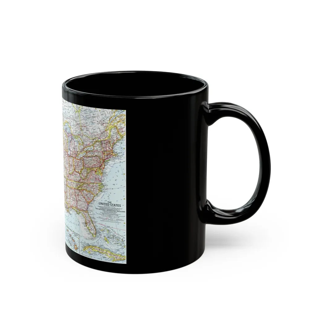 USA - The United States (1961) (Map) Black Coffee Mug-Go Mug Yourself