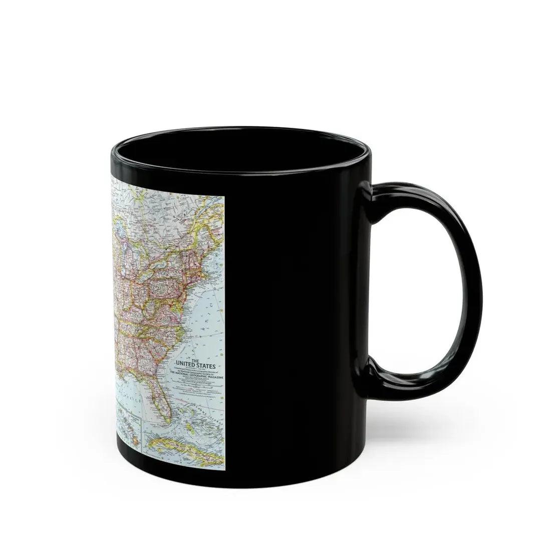 USA - The United States (1961) (Map) Black Coffee Mug - Go Mug Yourself