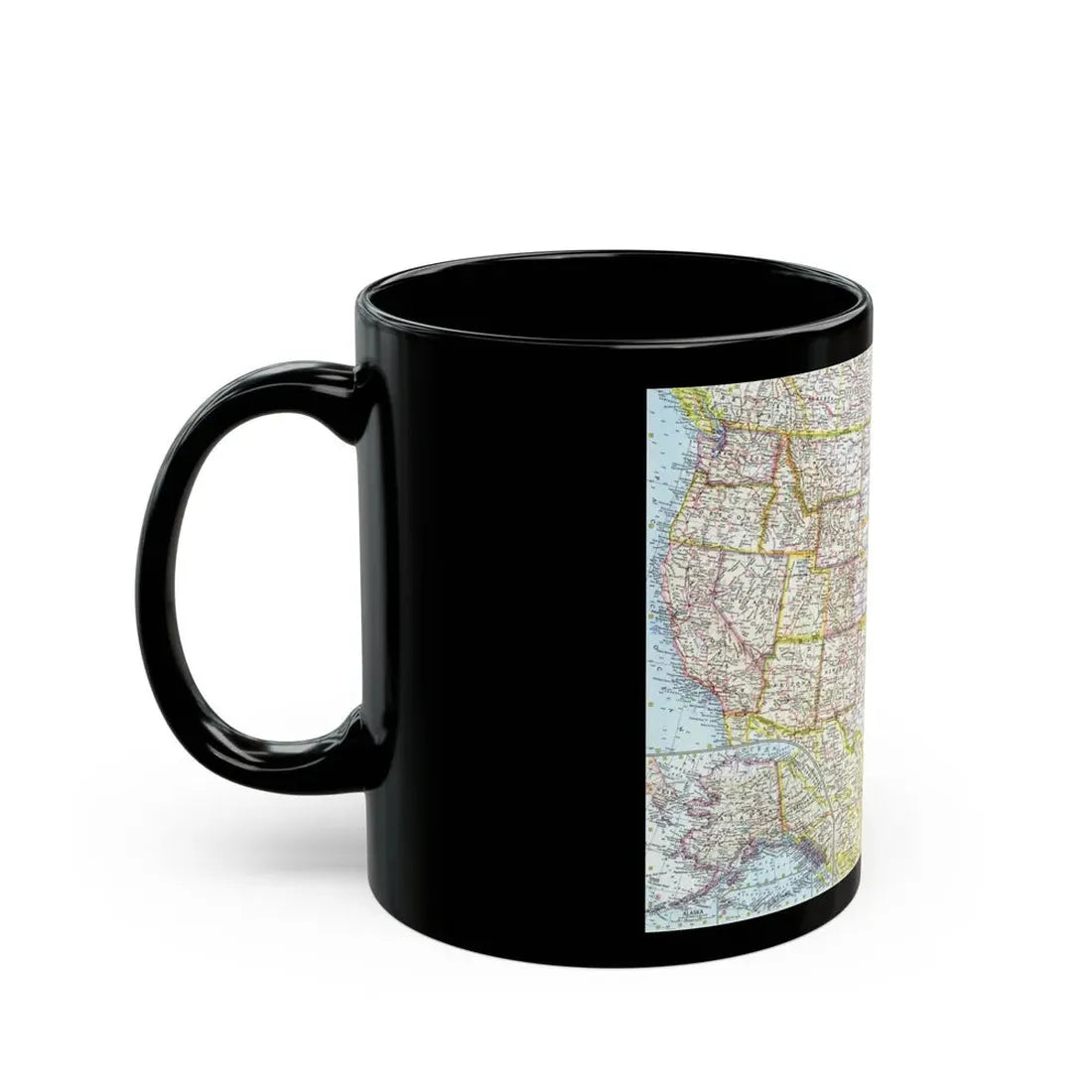 USA - The United States (1961) (Map) Black Coffee Mug - Go Mug Yourself