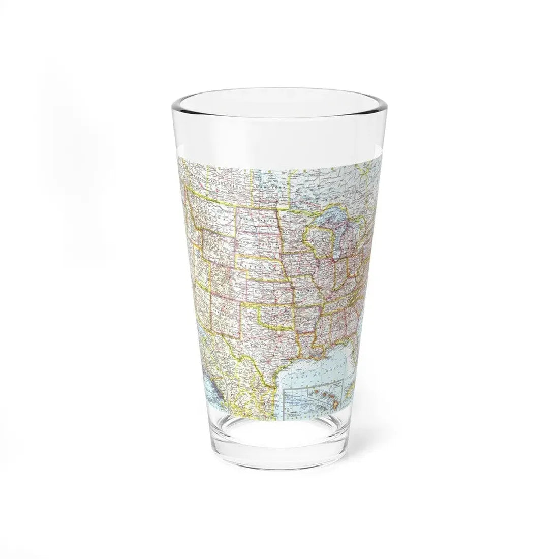 USA - The United States (1961) (Map) Pint Glass 16oz 16oz - Go Mug Yourself