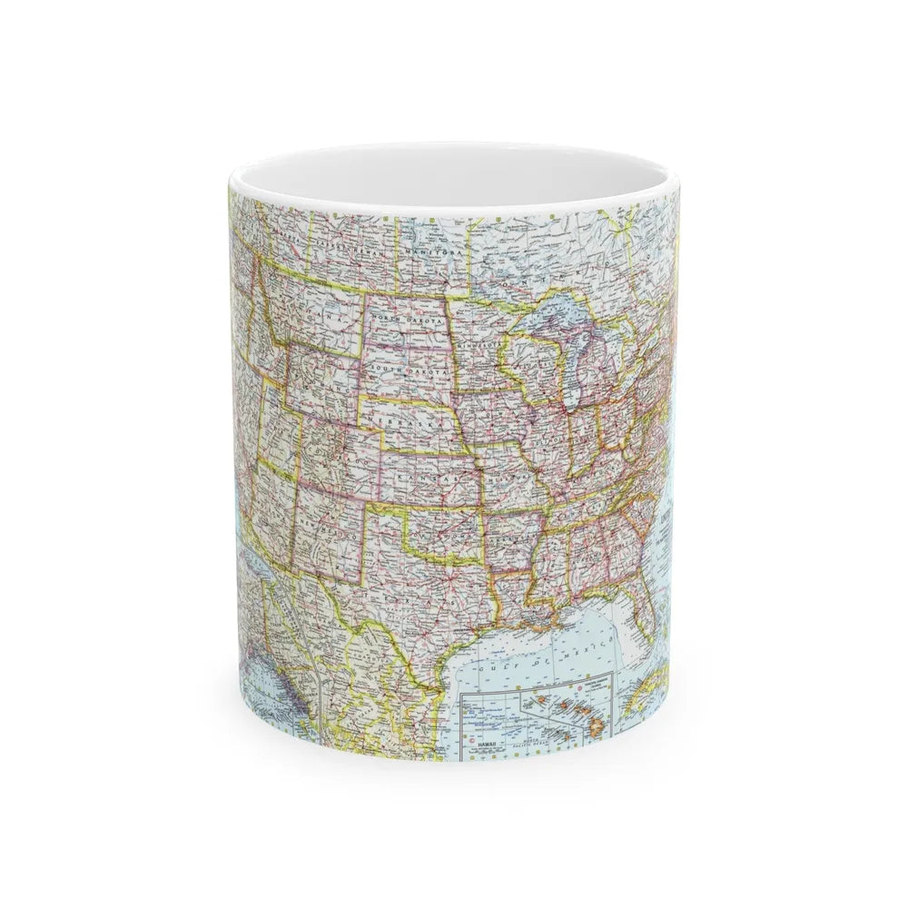 USA - The United States (1961) (Map) White Coffee Mug-11oz-Go Mug Yourself