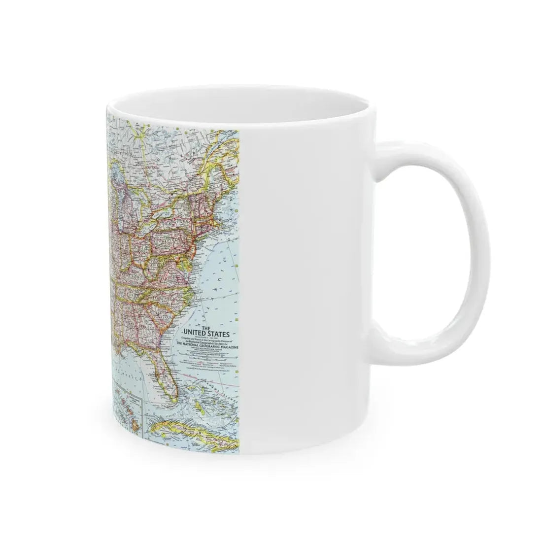 USA - The United States (1961) (Map) White Coffee Mug - Go Mug Yourself