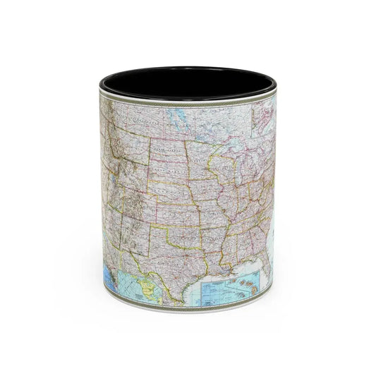 USA - The United States (1968) (Map) Accent Coffee Mug 11oz Black - Go Mug Yourself