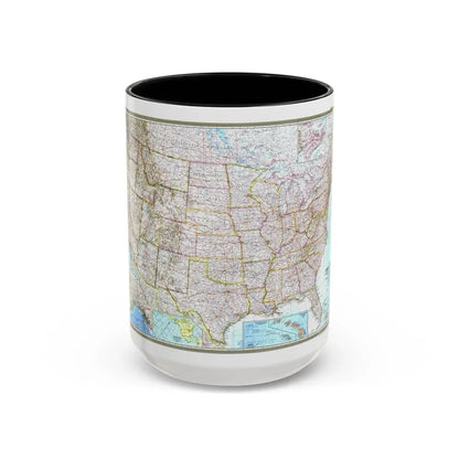 USA - The United States (1968) (Map) Accent Coffee Mug 15oz Black - Go Mug Yourself