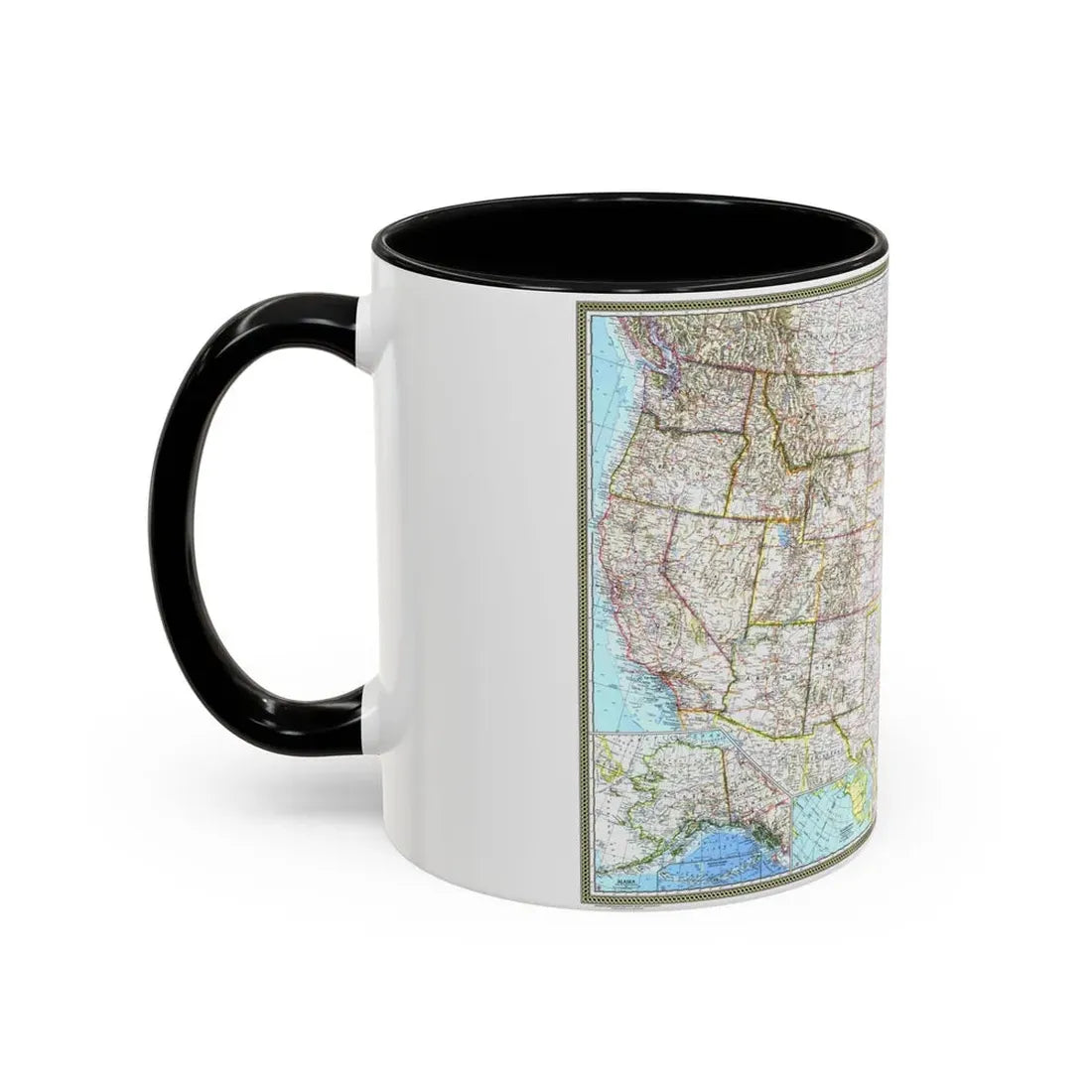 USA - The United States (1968) (Map) Accent Coffee Mug - Go Mug Yourself