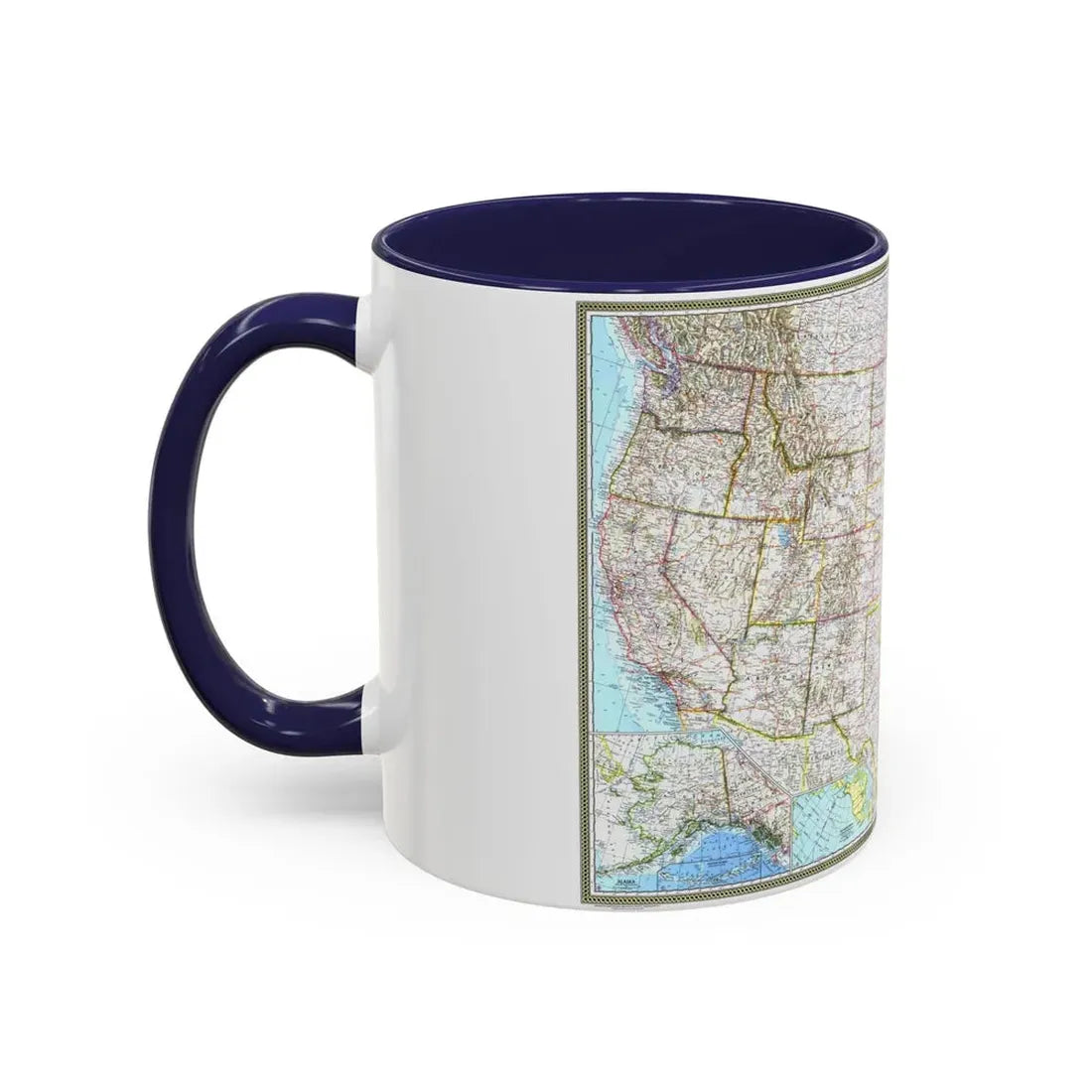 USA - The United States (1968) (Map) Accent Coffee Mug - Go Mug Yourself