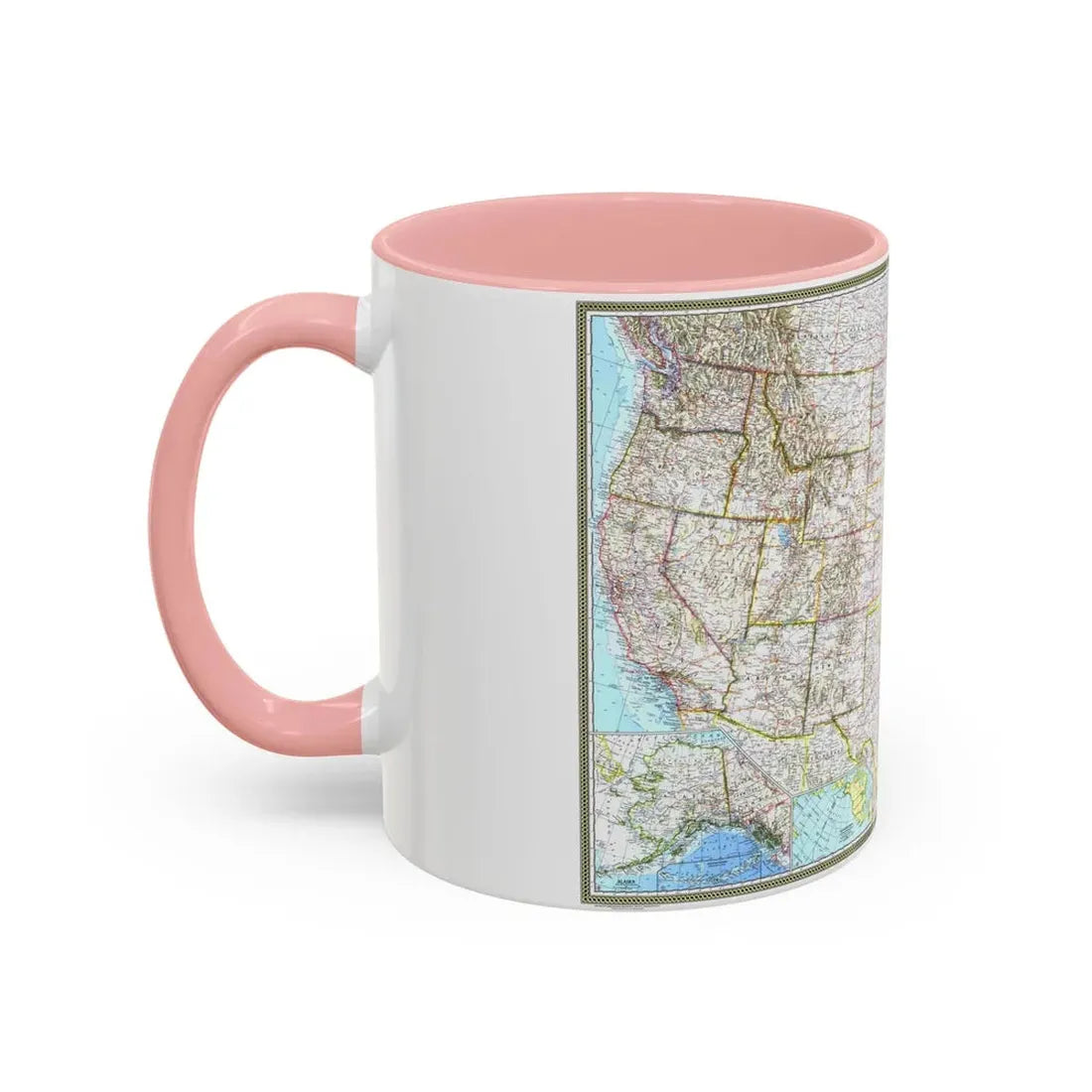 USA - The United States (1968) (Map) Accent Coffee Mug - Go Mug Yourself