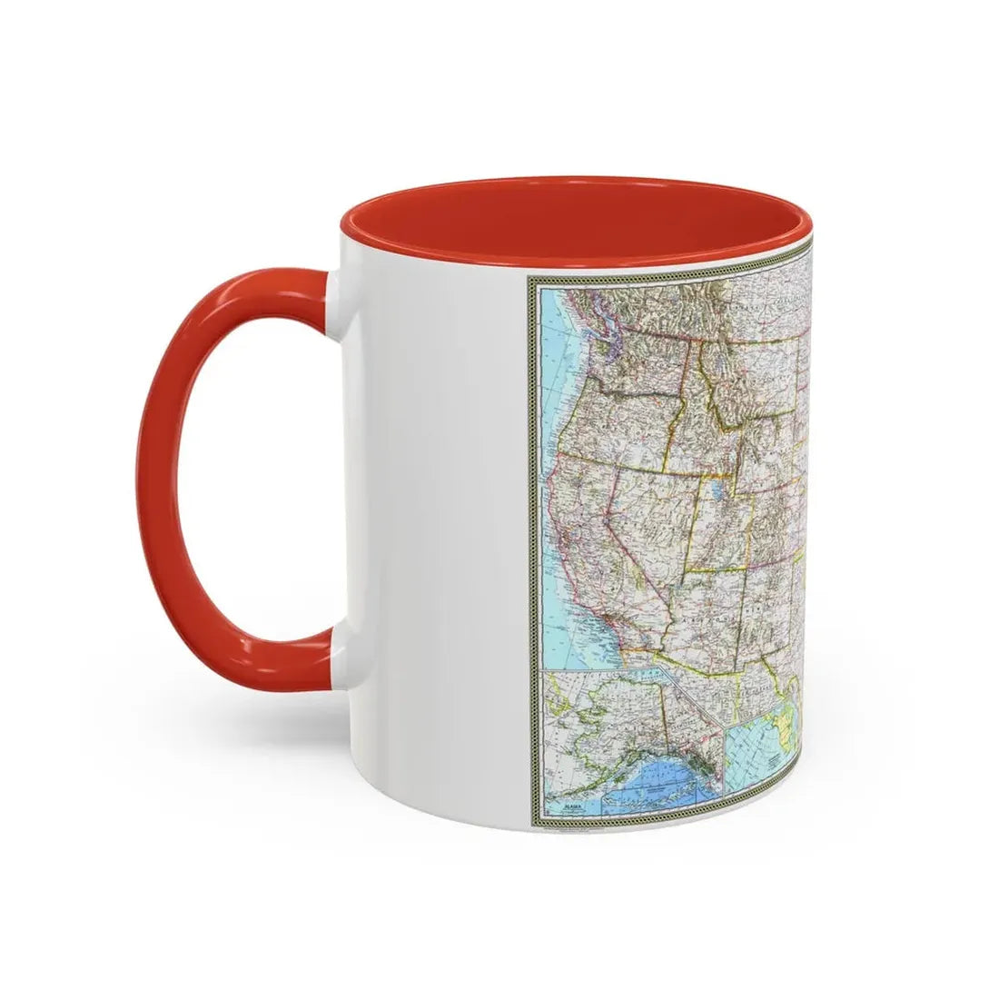 USA - The United States (1968) (Map) Accent Coffee Mug - Go Mug Yourself