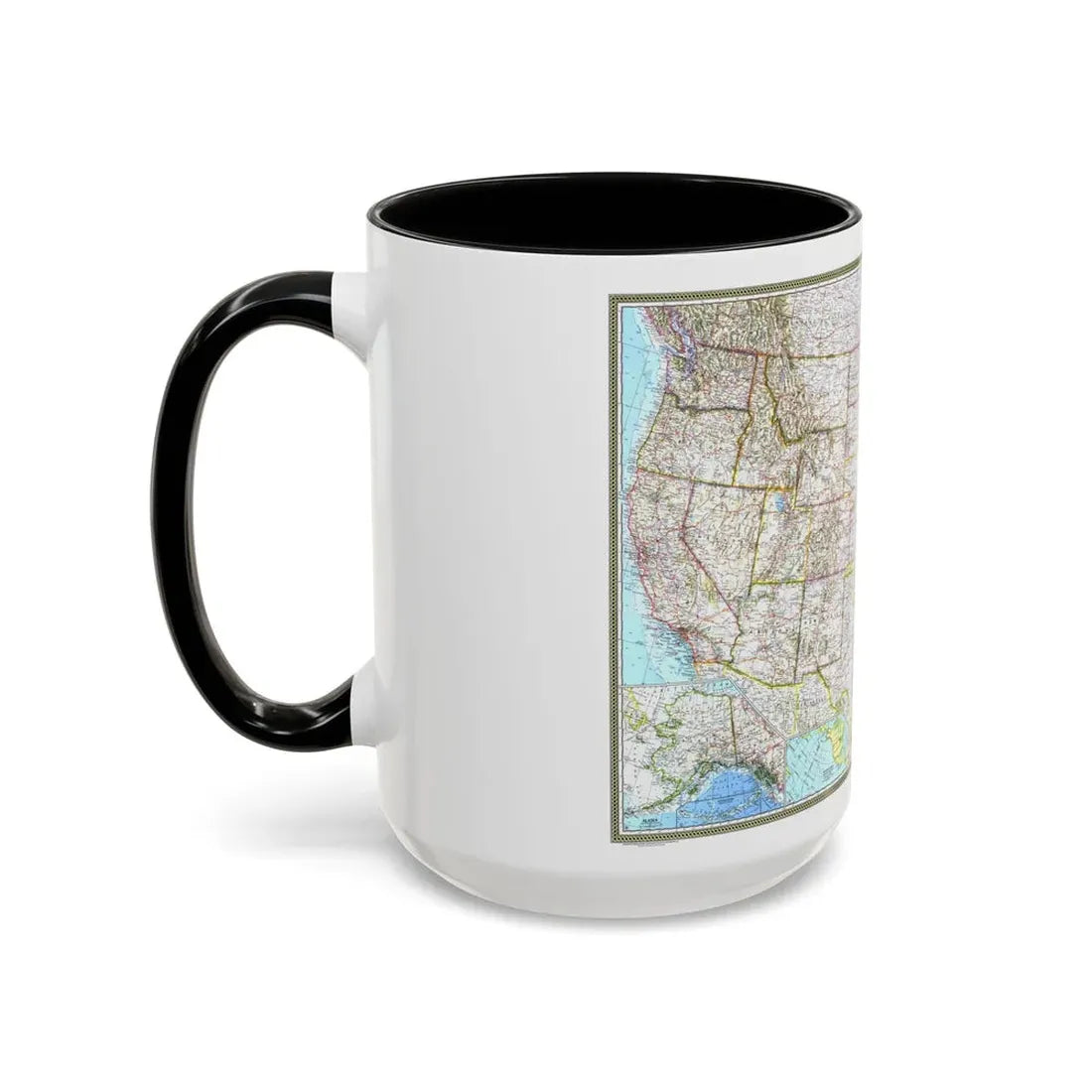 USA - The United States (1968) (Map) Accent Coffee Mug - Go Mug Yourself