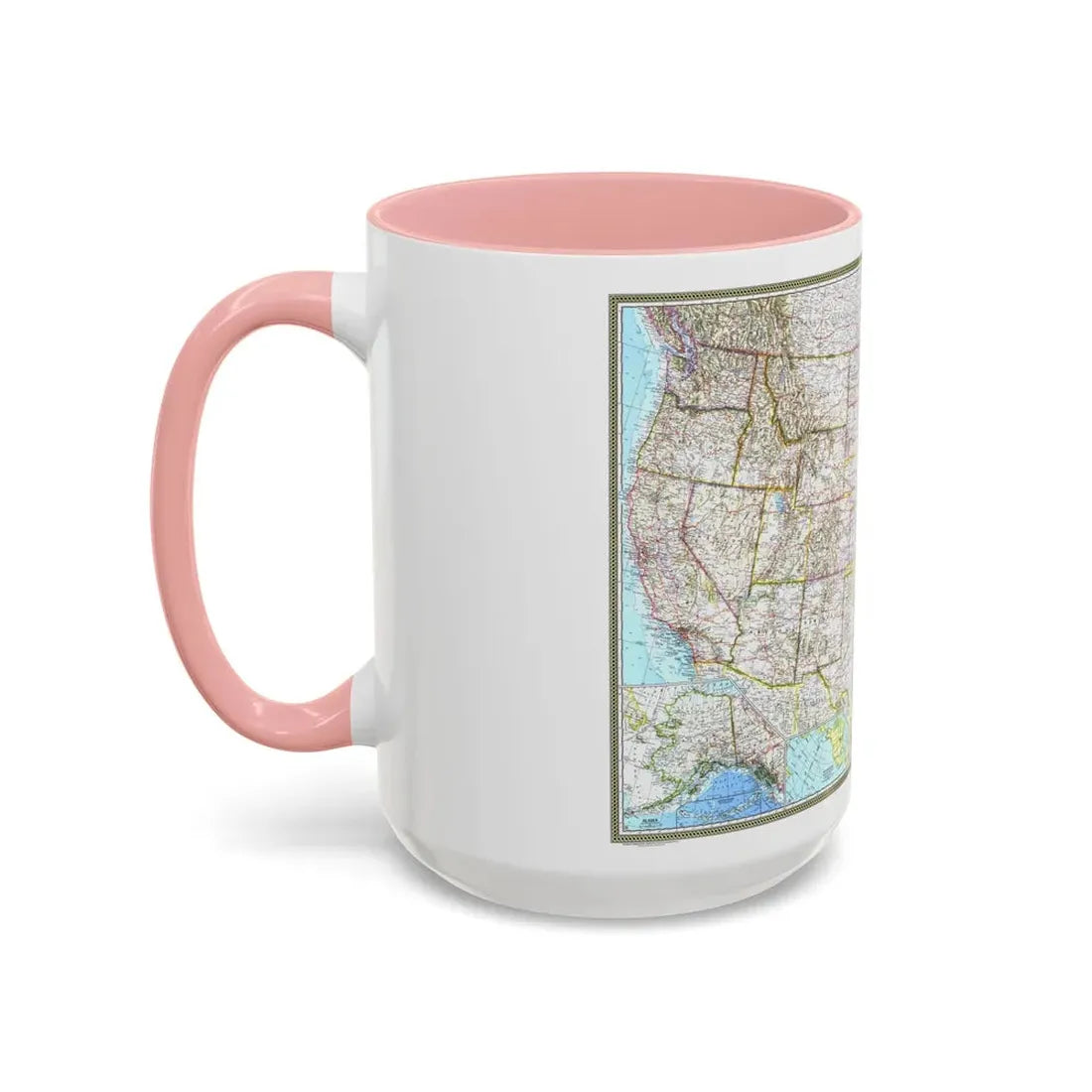 USA - The United States (1968) (Map) Accent Coffee Mug - Go Mug Yourself