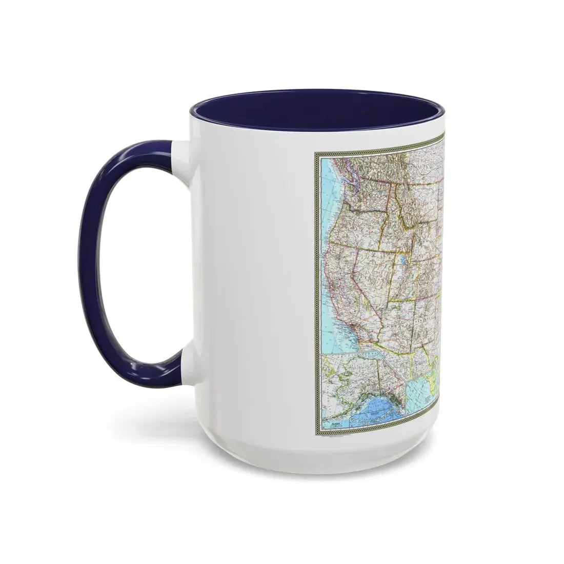USA - The United States (1968) (Map) Accent Coffee Mug - Go Mug Yourself