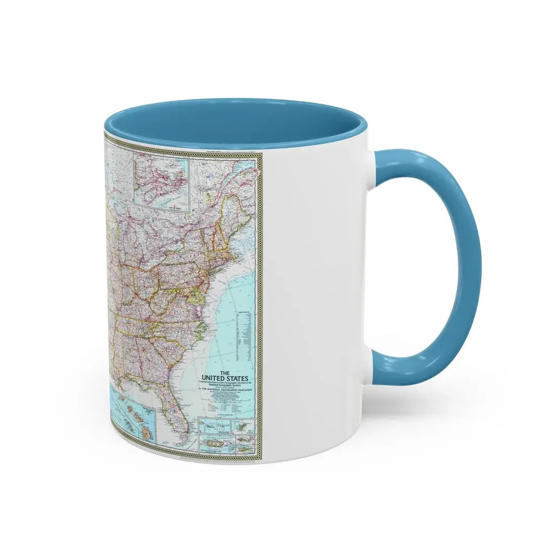 USA - The United States (1968) (Map) Accent Coffee Mug - Go Mug Yourself