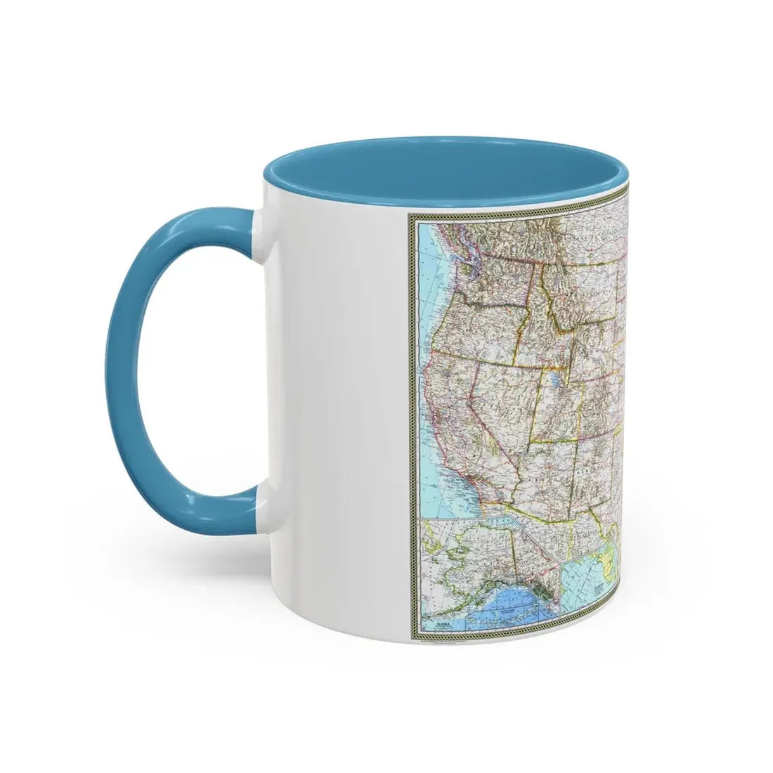 USA - The United States (1968) (Map) Accent Coffee Mug - Go Mug Yourself