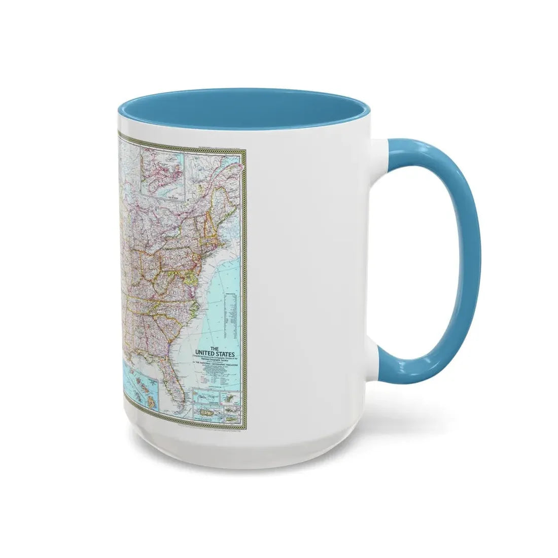 USA - The United States (1968) (Map) Accent Coffee Mug - Go Mug Yourself