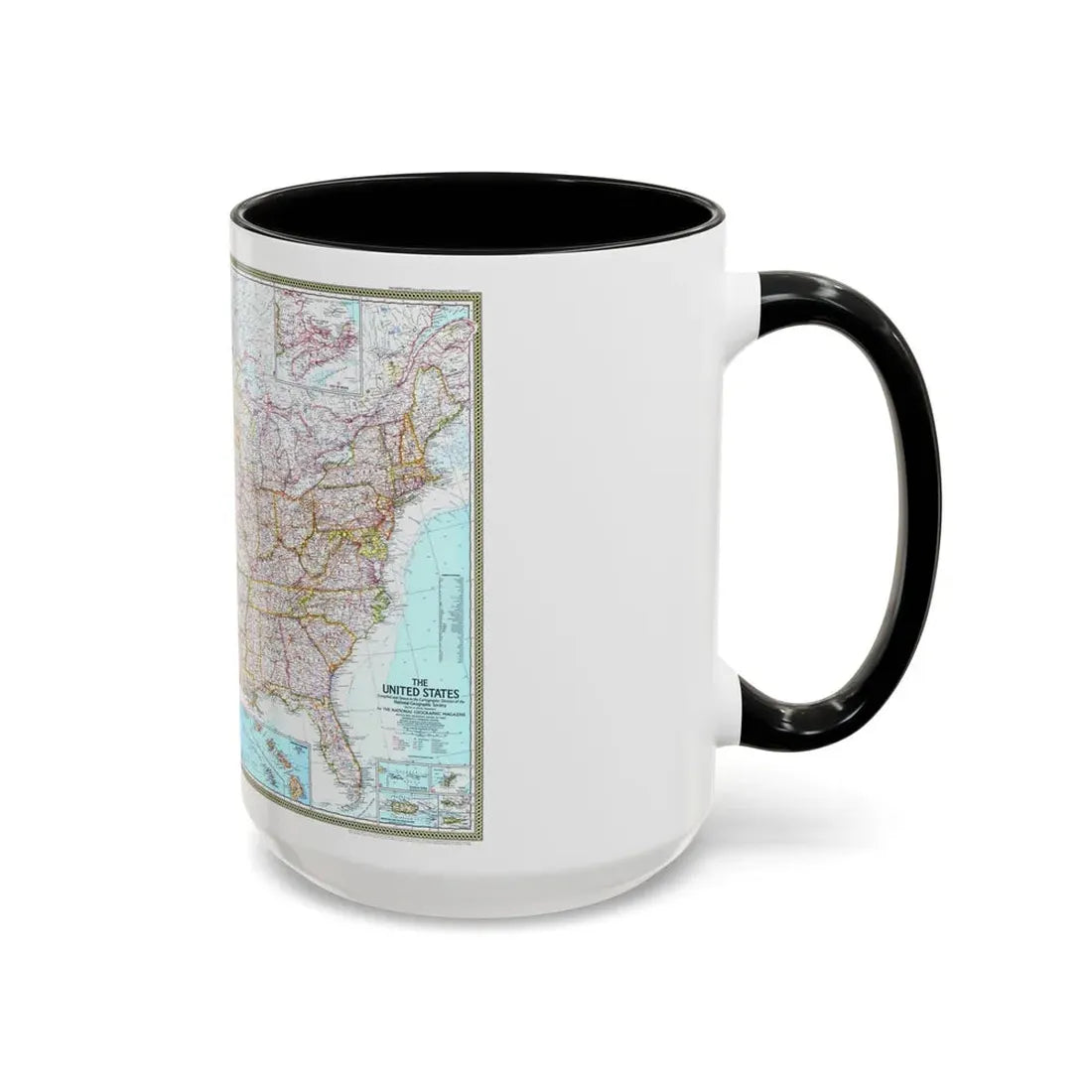 USA - The United States (1968) (Map) Accent Coffee Mug - Go Mug Yourself