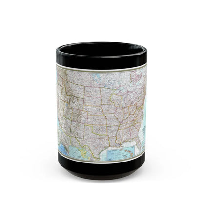 USA - The United States (1968) (Map) Black Coffee Mug-15oz-Go Mug Yourself