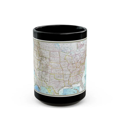 USA - The United States (1968) (Map) Black Coffee Mug 15oz - Go Mug Yourself