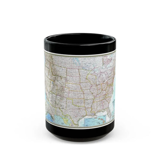 USA - The United States (1968) (Map) Black Coffee Mug 15oz - Go Mug Yourself
