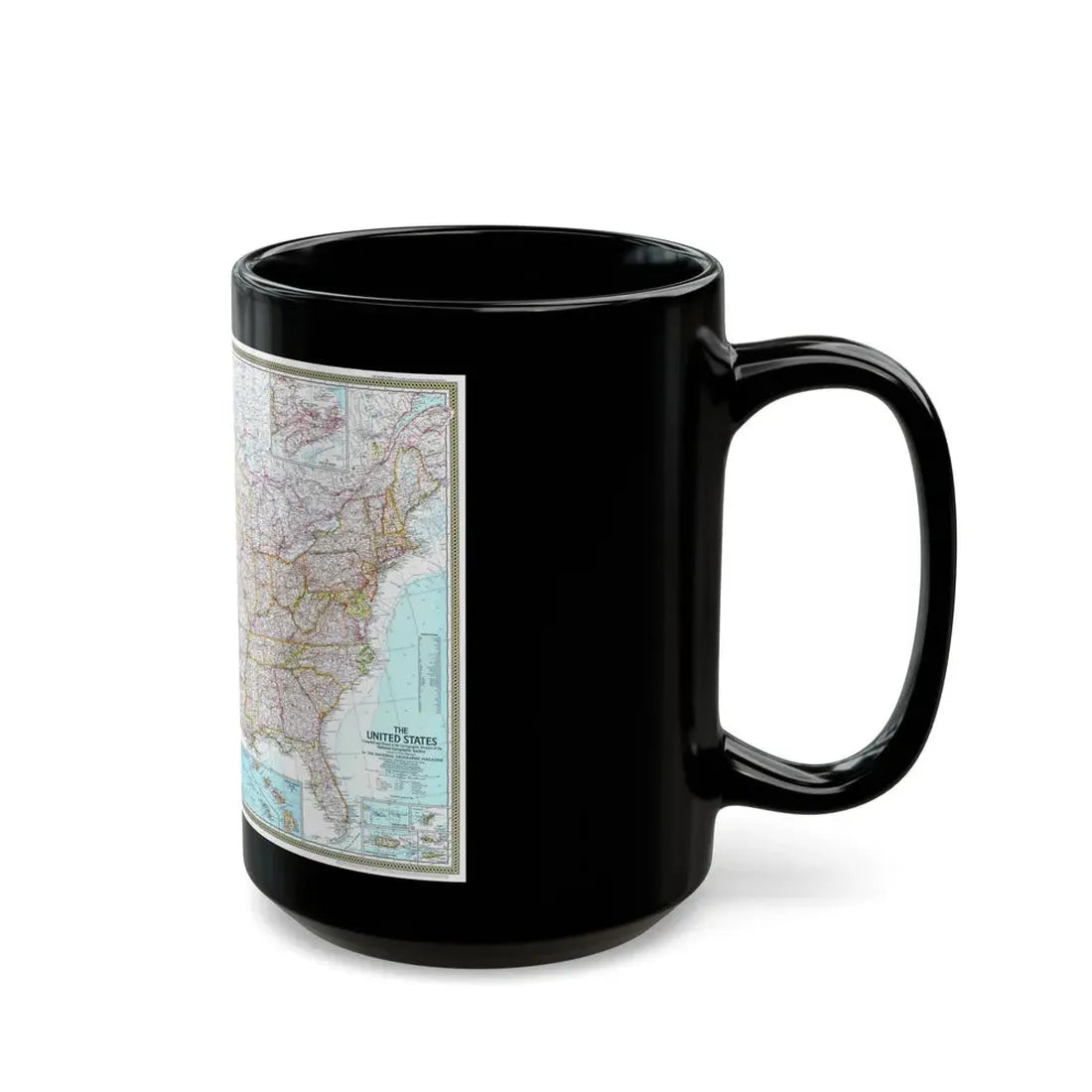 USA - The United States (1968) (Map) Black Coffee Mug - Go Mug Yourself