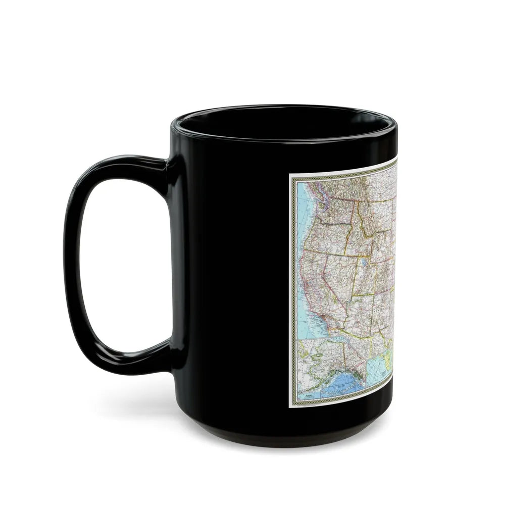 USA - The United States (1968) (Map) Black Coffee Mug-Go Mug Yourself