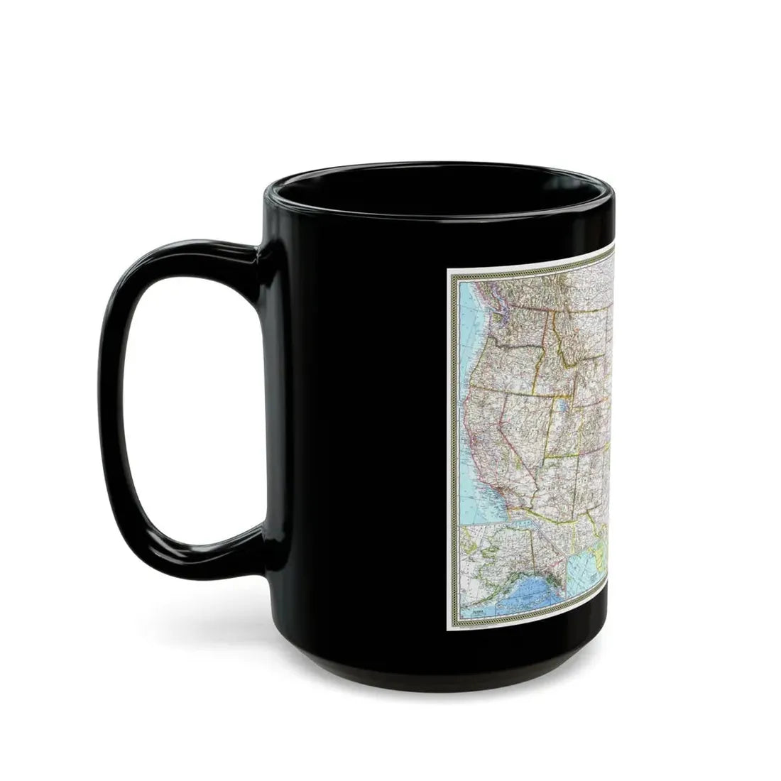 USA - The United States (1968) (Map) Black Coffee Mug - Go Mug Yourself