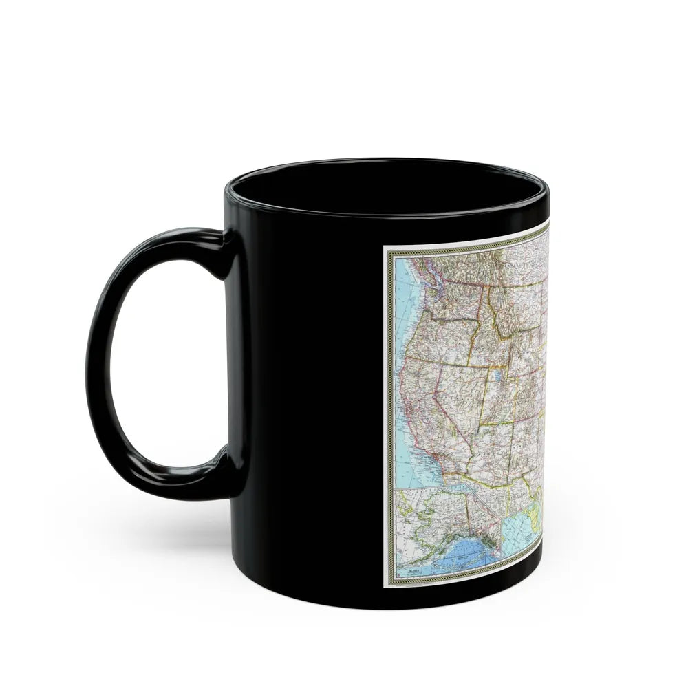 USA - The United States (1968) (Map) Black Coffee Mug-Go Mug Yourself