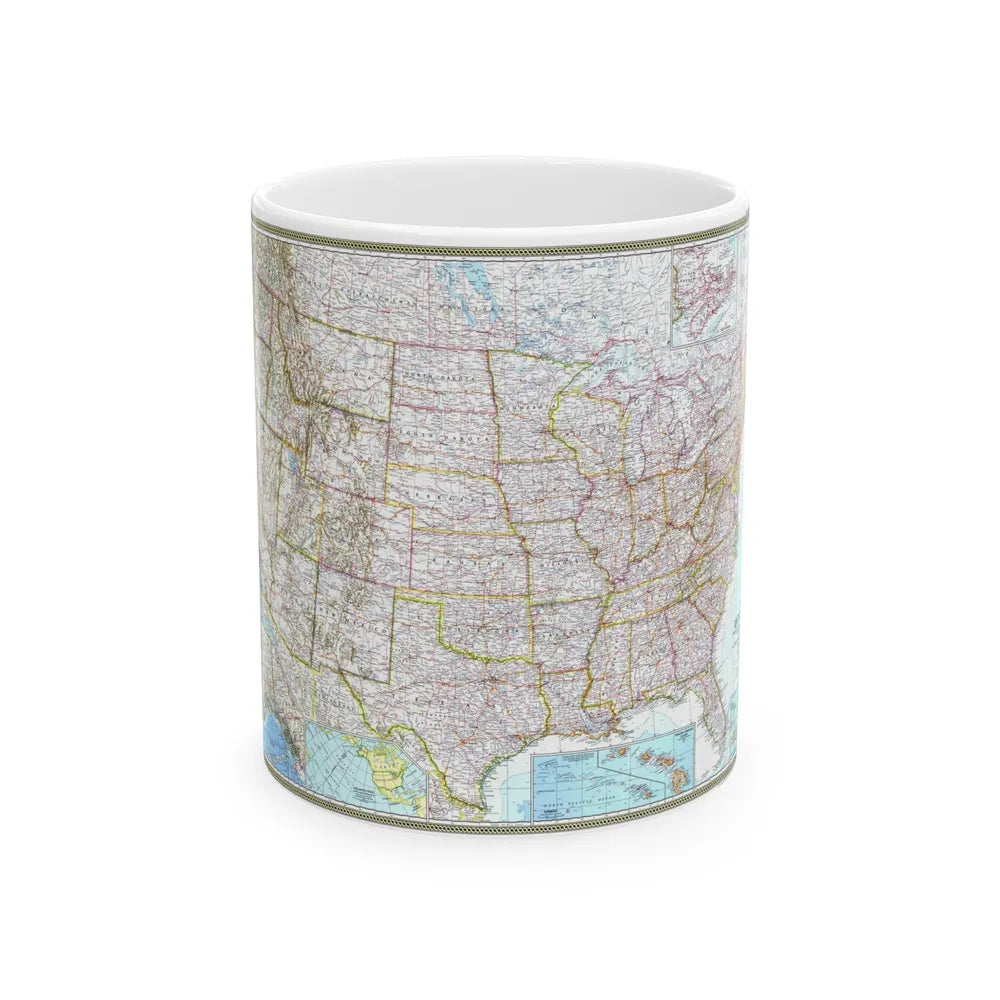 USA - The United States (1968) (Map) White Coffee Mug-11oz-Go Mug Yourself