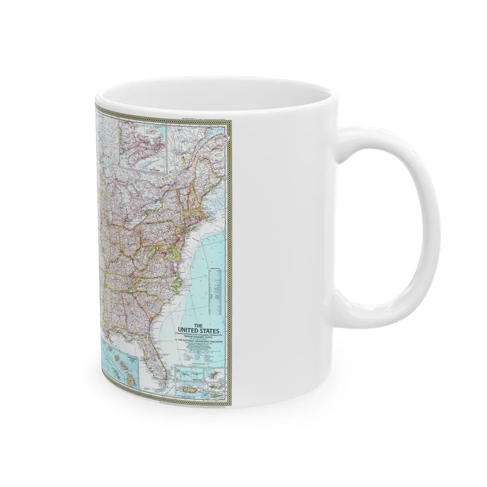 USA - The United States (1968) (Map) White Coffee Mug-Go Mug Yourself