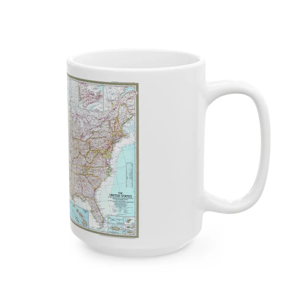 USA - The United States (1968) (Map) White Coffee Mug-Go Mug Yourself