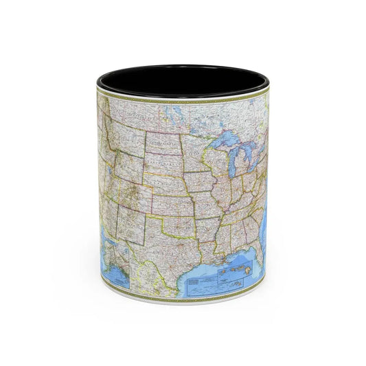USA - The United States (1976) (Map) Accent Coffee Mug 11oz Black - Go Mug Yourself
