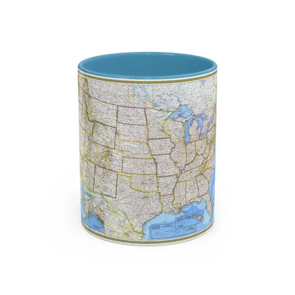 USA - The United States (1976) (Map) Accent Coffee Mug 11oz Light Blue - Go Mug Yourself