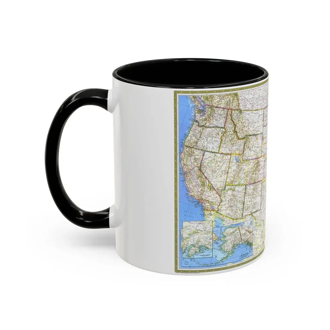 USA - The United States (1976) (Map) Accent Coffee Mug - Go Mug Yourself