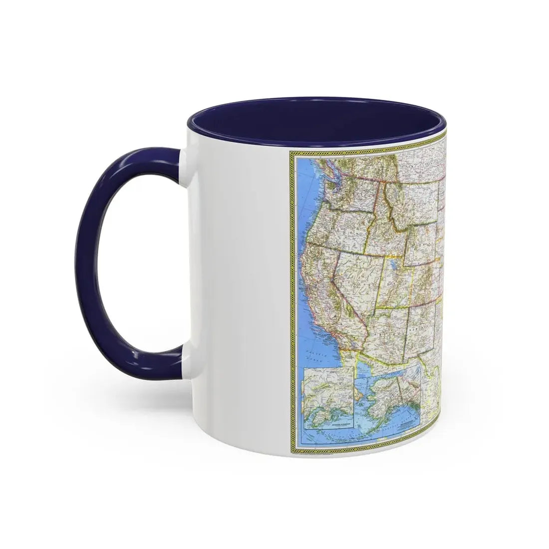 USA - The United States (1976) (Map) Accent Coffee Mug - Go Mug Yourself
